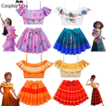 Childrens Magic Full House Cos Encanto Swimsuit Girls Shoulder Swimsuit Cosplay