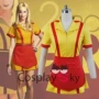 Phát hiện chị em phá sản với cùng một đoạn cos Max Caroline cosplay trang phục đồng phục thanh cosplay 18