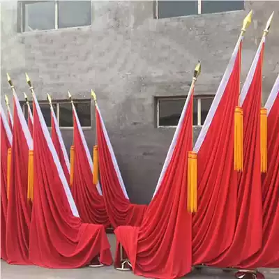 Chairman Taiwan flag background waterproof flag conference room silk satin does not fade thick National Flag Party flag spike red flag seat