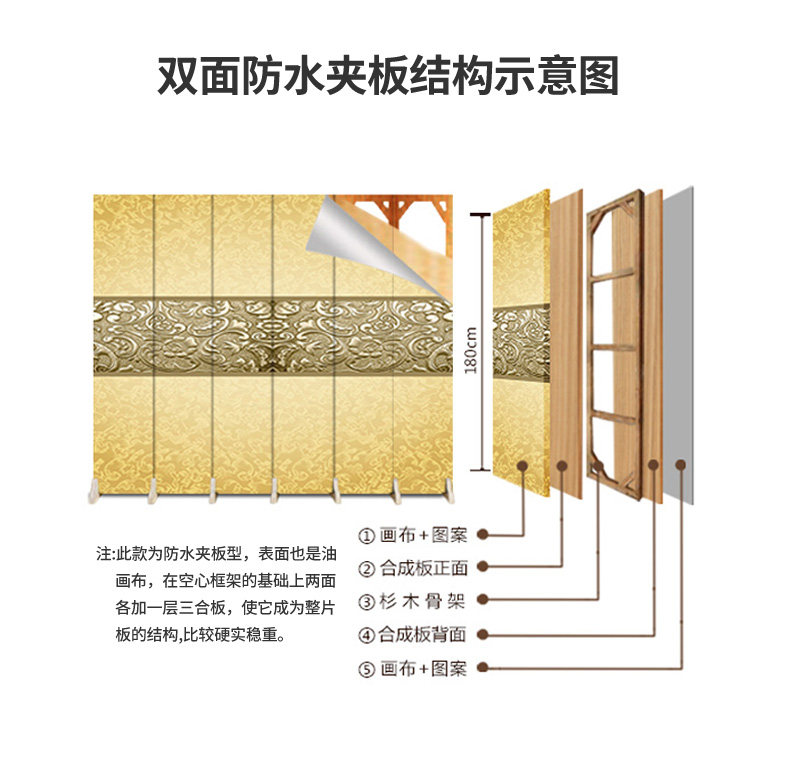 ширма 简易屏风隔断墙板自装办公室可移动折叠简约饭店客厅遮挡活动折屏 Other