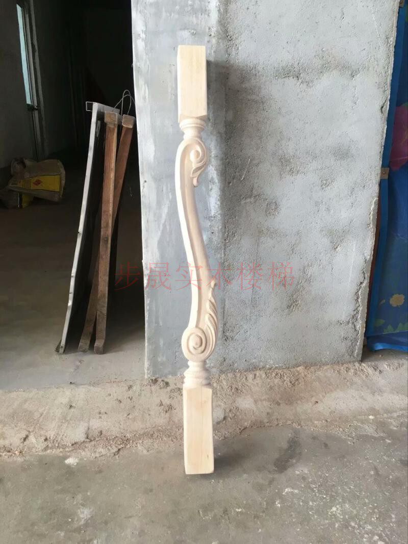 Solid wood handrail of rubber - wood rubber - wood pillar 47 hair - goose header solid wood stairs stand armrail railing