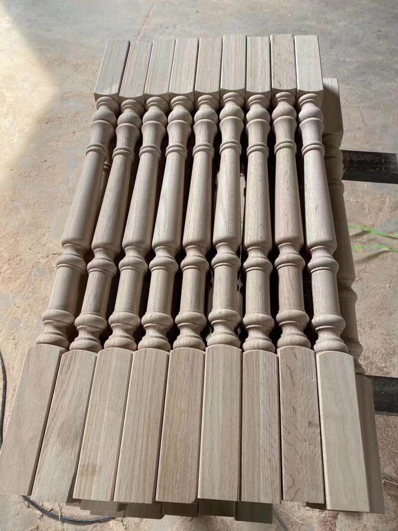 Non-red oak small column large column No. 1 white stubble common flower type solid wood stair upright post handrail special grade material splicing