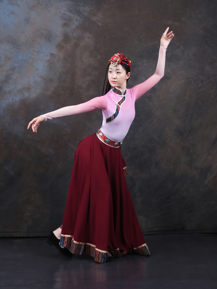 Dance Yiyi Gallery Tibetan Dance Costume Women Zhemba Inspired to Perform Grand Pendulum Skirt National Folk Dance Performance-Taobao