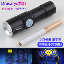 Banknote detector Rechargeable fluorescent agent detection pen Special banknote detector pen Purple light UV flashlight Mini