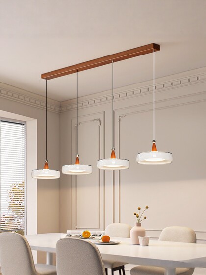 Suspended Lift Dining Room Lamp, Three-Head Chandelier, Modern Minimalist Design, Eye-Protecting, Antique-Style Dining Room Chandelier, Bar Counter Lamp