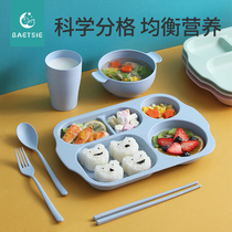 Детская обеденная тарелка в японском стиле для мальчиков и девочек тарелка для детского питания разделенная тарелка углубленная пищевая бытовая тарелка устойчивая к падениям и ожогам.