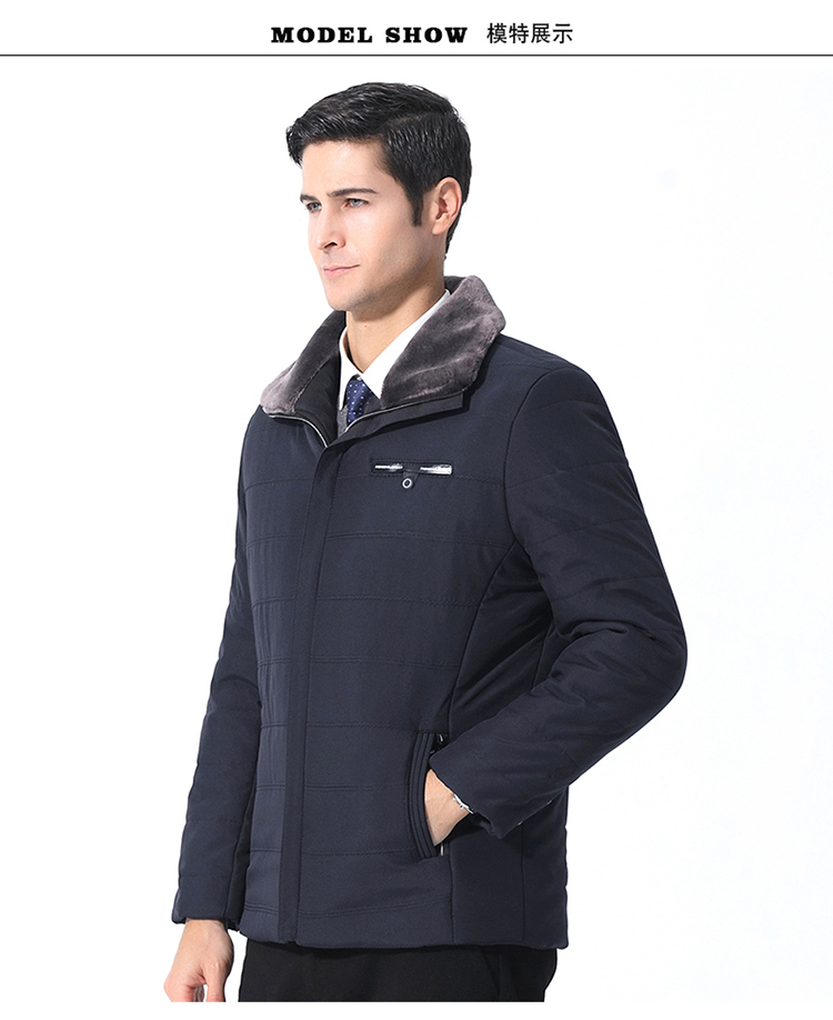 Áo khoác cotton nam trung niên mùa đông cộng với áo nhung cotton dày cho nam áo khoác jean nam