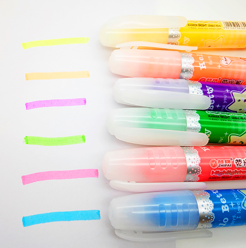 6 Color Suit Fluorescent Pen Mark Notes Pen Focus Labeled Pen Color Jelly color 6 Dress Scribe Tianjin-Taobao