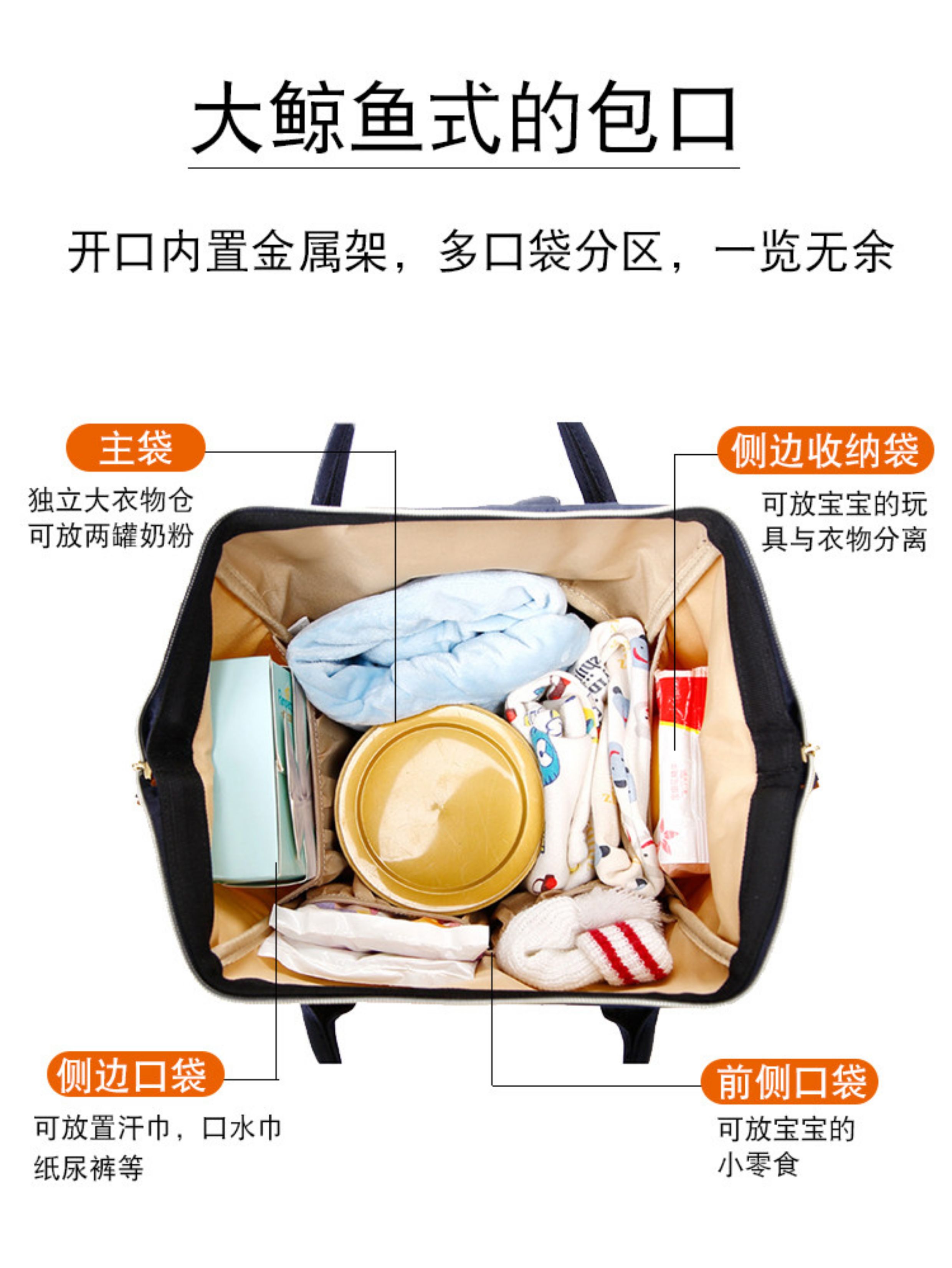 日本乐天双肩妈咪包轻便背包母婴包妈妈包大容量婴儿宝宝外出手提 — 8