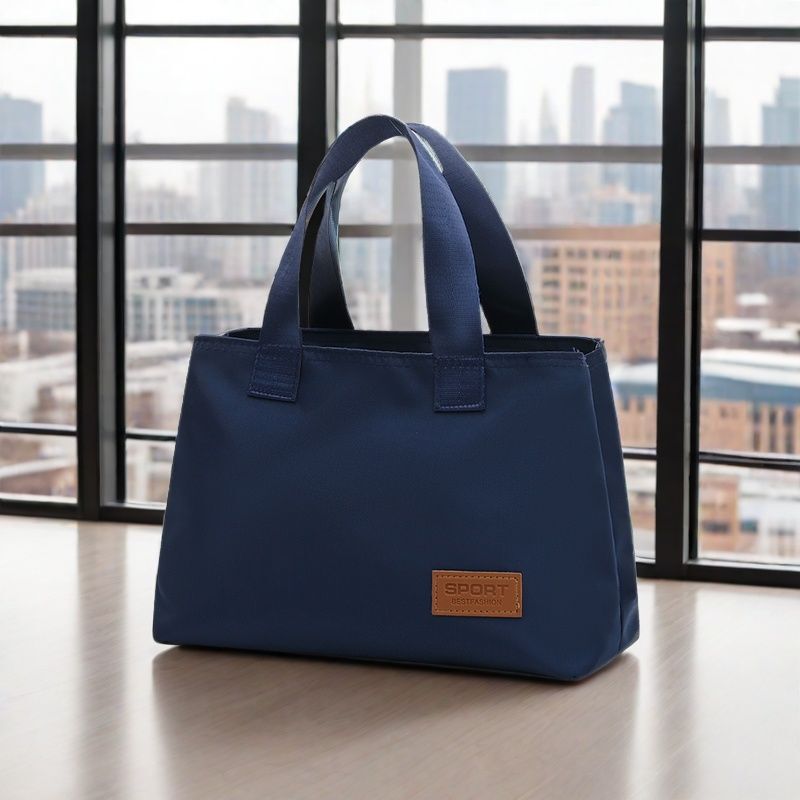 Double-Layer Zipper Middle-Aged Men's Handbag Waterproof Large-Capacity Shopping Handbag Women's Work Handbag