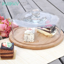 Non-non-household cake cover Transparent glass tray Sealed European dessert cake plate Creative dessert rack fresh cover