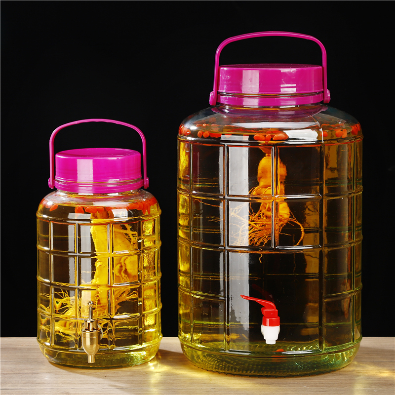 Special Glass Bottles for Soaking Liquor, Empty Bottles with Taps, Medicinal Liquor Barrels, Food-Grade Containers, Liquor Jars