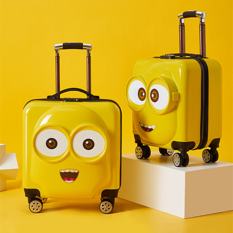 Child pull-lever case small suitcase available to sit child custom logos boy children drag box yellow suitcase gift
