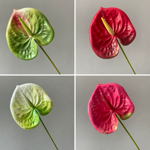 Симуляция 3D Красная ладонь белая ладонь, зеленая ладонь Свадебный свадебный свадебный цветочный материал, мягкий клей мягкий клей, домашнее украшение поддельные цветы