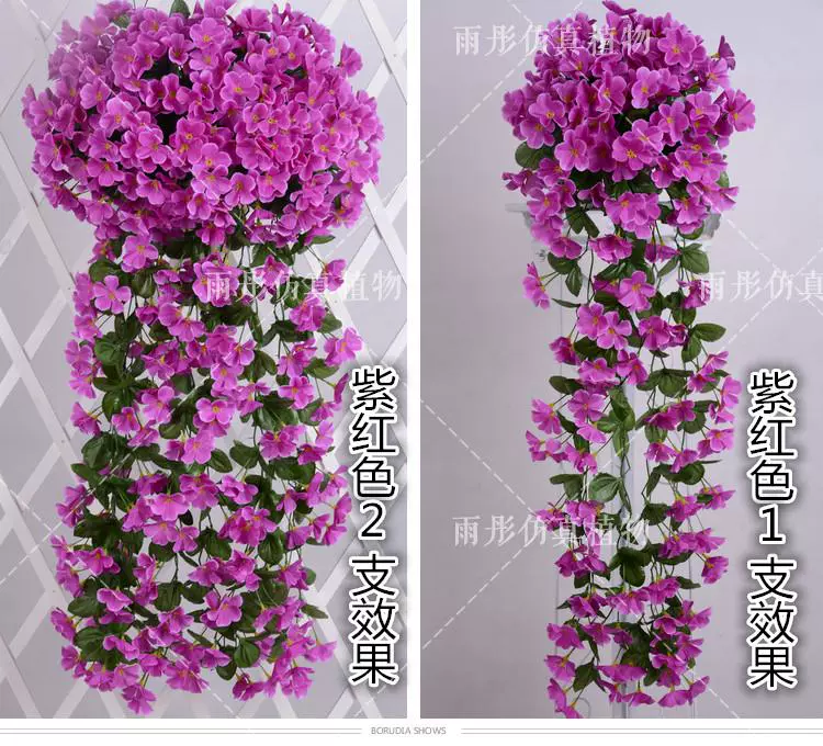 Mô phỏng Violet Hoa Giỏ Hoa giả Hoa nhựa Hoa Hoa Hồng Hoa Vine Tường Treo Ống Trang Trí Treo Tường Hoa - Hoa nhân tạo / Cây / Trái cây