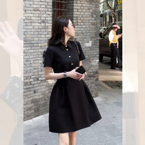 Ocnltiy temperament socialite high-end dress 2024 new summer French high-end waist a-line little black dress
