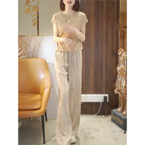 Ocnltiy fashion suit for women in summer fashionable beautiful slim loose age-reducing and slightly fat with a complete set