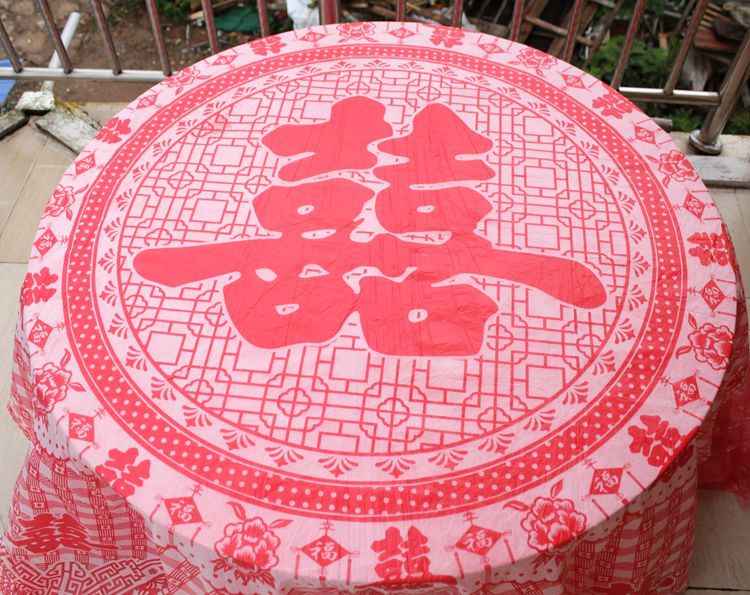 Festive supplies Wedding wedding disposable tablecloths Thickened festive plastic tablecloths Wedding red tablecloths Hi word tablecloths