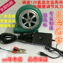 AC and DC dual-use speed control 12V blower 220V AC household battery outdoor barbecue combustion explosion rice flower machine