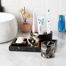 Electric toothbrush holder storage rack home bathroom sink Nordic ins wind mouthwash cup set