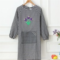 Apron Long sleeve blouse Adult full body kitchen household blouse Oil-proof lady cotton Korean version with sleeves