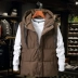 Vest nam phiên bản Hàn Quốc mùa thu đông mới cộng với phân bón XL mùa đông xuống áo vest cotton 200 kg vest nam áo khoác mùa đông nam hàn quốc Áo vest cotton