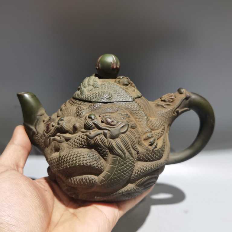 中国宜興の国営紫砂工藝一廠製如意壺の型出しレプリカ紫砂陶器