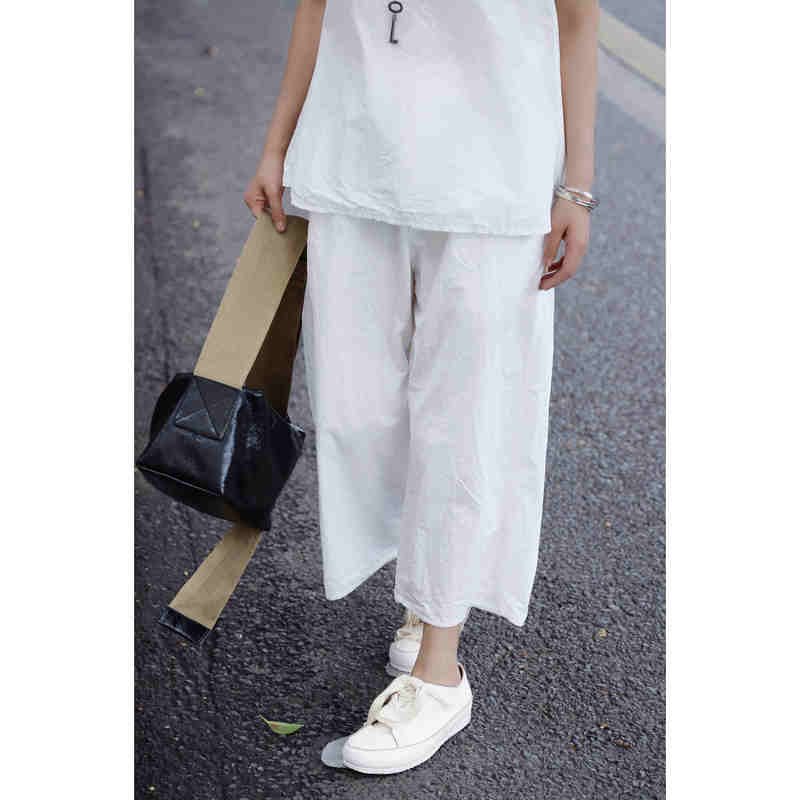 Looking Forward to It | Designer Style, Refreshing Paper-Like Cotton, Simple and Clean Loose Straight-Leg Casual Pants Looking Forward to It | Designer Style, Refreshing Paper-Like Cotton, Simple and Clean Loose Straight-Leg Casual Pants