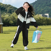 Girls Autumn Sports Set 2021 New Chinese Childrens Fashionable Leisure Two Piece Girl Autumn Tide