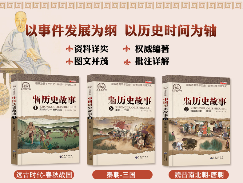 6 books Chinese History Story Book 中国历史故事书 中华上下五
