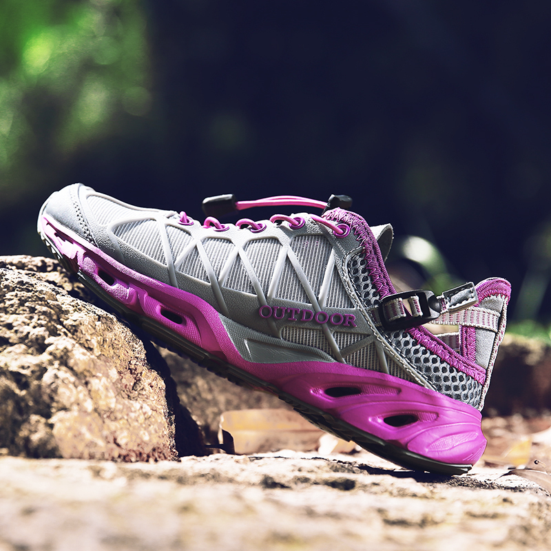 Summer Traceability Shoes Women Breathable Speed Dry Brook Creek Shoes Men's Amphibious Fishing Shoes Outdoor Non-slip Covered Water Mountaineering Shoes-Taobao