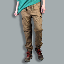 Spring American Tide brand overalls mens bunched feet cotton elastic loose multi-pocket leggings