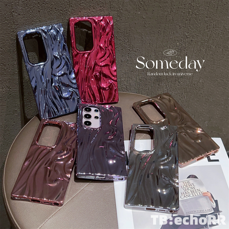 Chic Wavy Electroplated Glossy Magenta Samsung Phone Case