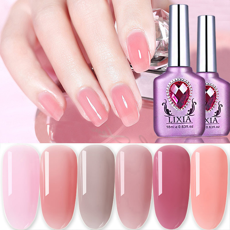 Li Xiari ice transparent jade fat glue skin color nail polish glue 2023 new nail art naked color jelly glue shop dedicated