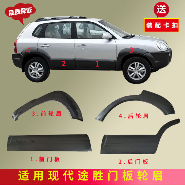 Suitable for Hyundai Tucson Front and Rear Door Panels and Wheel Arches from 2006 to 2012, Painted Door Panels and Wheel Arches
