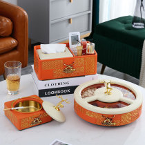 Modern minimalist home living room with lid split creative dried fruit plate Chinese New Year Melon snack fruit box three-piece set