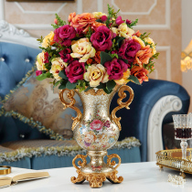 European-style home furnishings simulation flower fake flower arrangement Vase decoration TV cabinet porch corridor Vase decoration