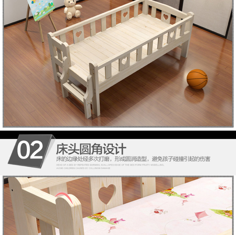 giường rộng trẻ em giường nối dải giường gỗ giường đôi, bên vệ đường sắt giường có thể được tùy chỉnh đặt giường ngủ giường ngủ - Giường giường ngủ 2 tầng