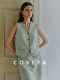 Cokeya/London Old Dreams~ Tweed Short V-Neck Chanel-Style Jacket Vest Women's Spring Bodycon Skirt Set