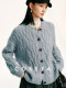 Cokeya/Upw Premium Selection~ Dreamy Floating Cream Cashmere Cable Knit Round Neck Long Sleeve Knitted Cardigan for Women Spring Sweater