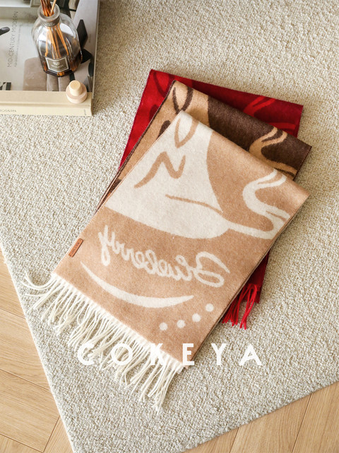 Cokeya/Hokkaido's First Snow~Inner Mongolia and Fine 100% Cashmere Versatile Shawl Warm Tassel Scarf