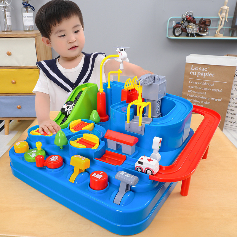 Small Train Suit Orbital Car Park Children Shake-Up Car Trespass Big Adventure Puzzle Male Girl 5 Toys 3 Years Old