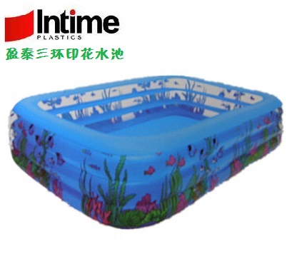 Бесплатная доставка для внешней торговли, трехкольцевой прямоугольный бассейн с принтом, детский бассейн, детский бассейн, детский игровой бассейн