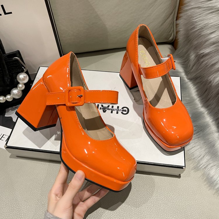 Sizes 35-44, Retro Mary Jane Women's Shoes, Size 42 French Square-Toe Shoes, Size 41 Patent Leather Chunky Heel Elegant High Heels, Size 43 Sizes 35-44, Retro Mary Jane Women's Shoes, Size 42 French Square-Toe Shoes, Size 41 Patent Leather Chunky Heel Elegant High Heels, Size 43
