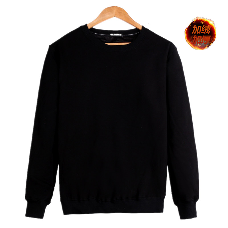 Mùa thu và mùa đông nam áo thun dài tay cổ tròn cotton giản dị cộng với nhung dày ấm áp quần áo mùa thu áo len nam trung niên t shirt skull