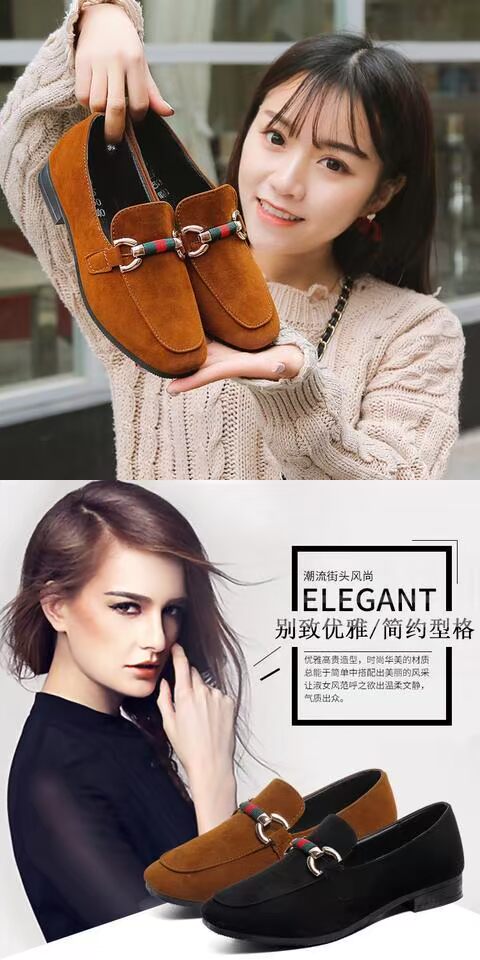 Giày mùa đông mới 2018 Giày đế thấp nữ đế cao su đế phẳng với PU2018 lò xo liền màu sâu miệng vuông Hàn Quốc giày hot 2021