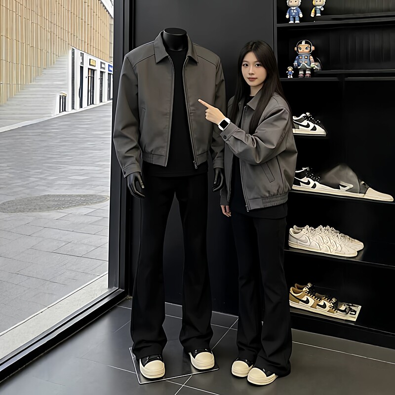Gray American-Style Regular Shoulder Lapel Executive Jacket for Men, High-End, Cool and Stylish, Cleanfit Short Wide Cardigan