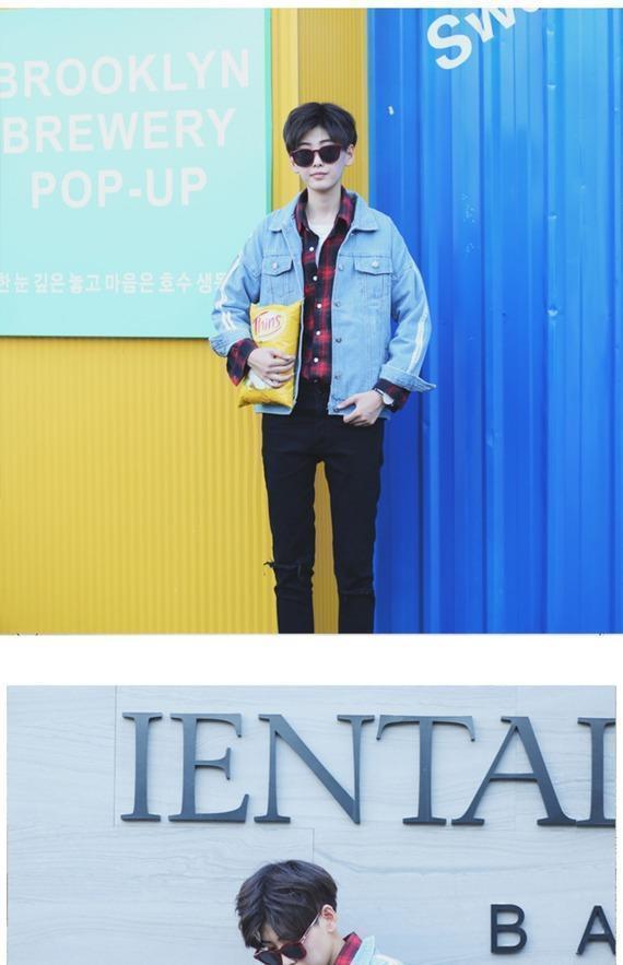 Áo khoác lửng denim mùa thu nam lửng gió đẹp trai phiên bản Hàn Quốc của xu hướng áo trẻ trung hoang dã áo da nam
