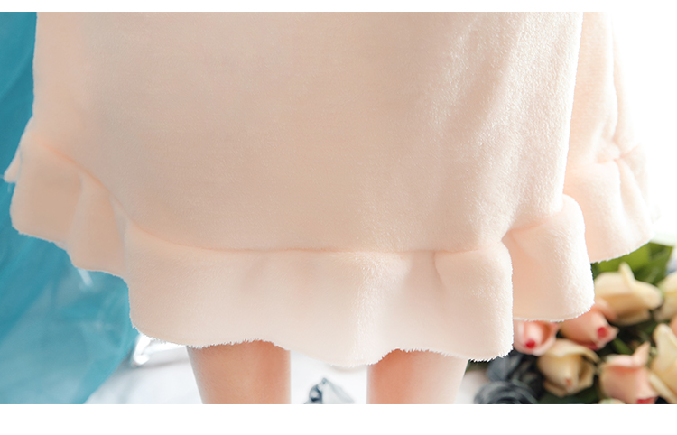 Phiên bản Hàn Quốc của công chúa váy ngủ nữ dễ thương ngọt ngào flannel đồ ngủ phụ nữ mùa thu và mùa đông dài phần san hô lông cừu dày dịch vụ nhà váy ngủ mùa đông