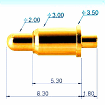 pogopin charging contact pin Communication probe Antenna thimble Gold plated spring contact 3 5*10 1mm